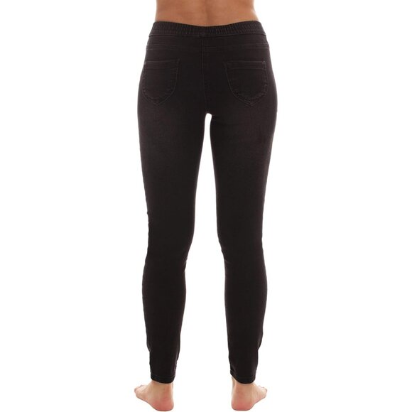 Women Ripped Denim Jeggings High Rise Stretch Fabric Casual Pants - Picture 3 of 3